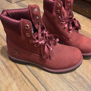 Timberland Women's Burgundy Combat Boots